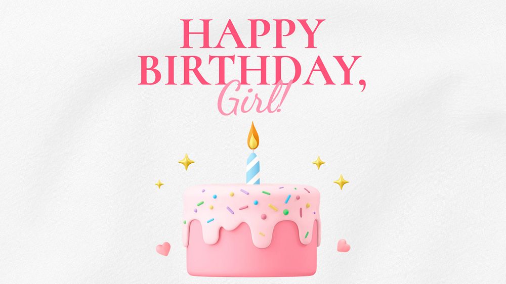 Birthday girl  blog banner template, editable text