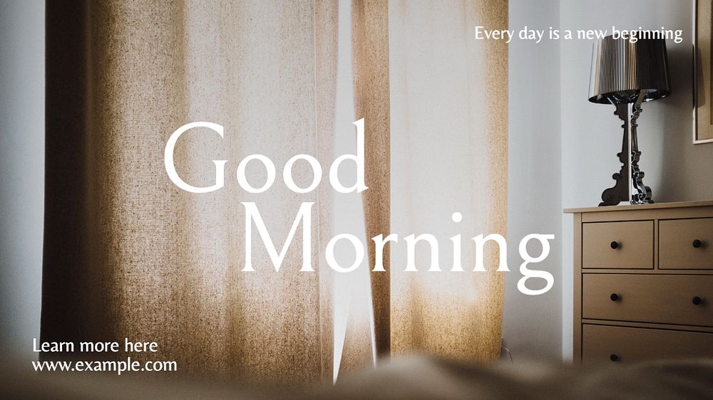 Good morning blog banner template, editable text