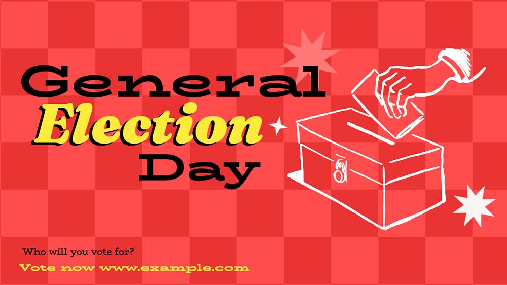 General election day blog banner template, editable text