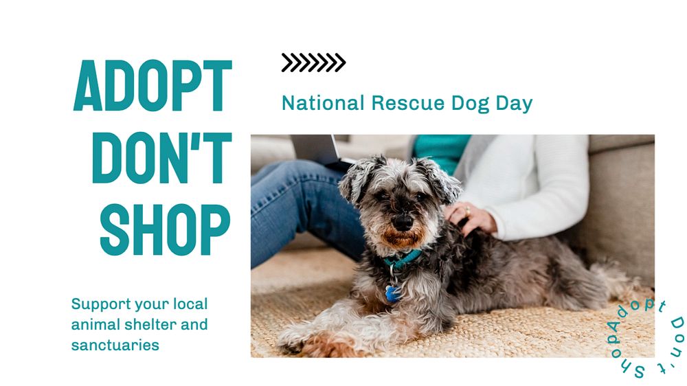 Rescue dog day  blog banner template, editable text