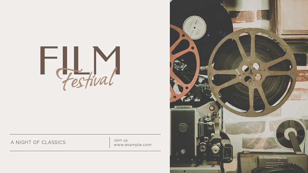 Film festival blog banner template, editable text