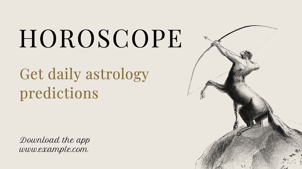 Horoscope blog banner template, editable text