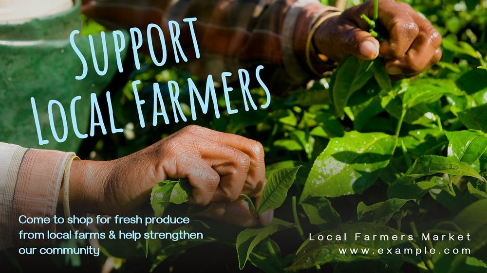 Support local farmers blog banner template, editable text