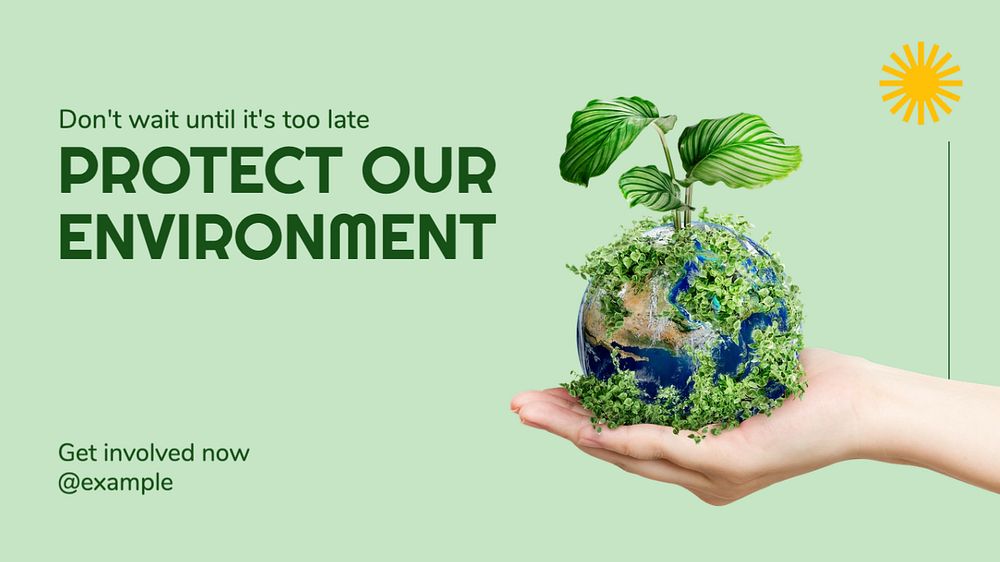 Protect our environment  blog banner template, editable text