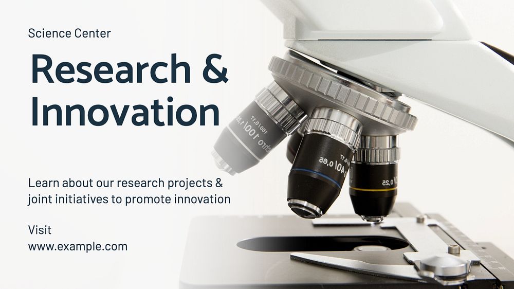 Research & innovation blog banner template, editable text