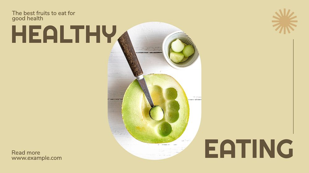 Healthy eating blog banner template, editable text