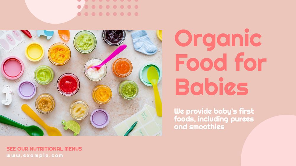 Organic food for baby blog banner template, editable text