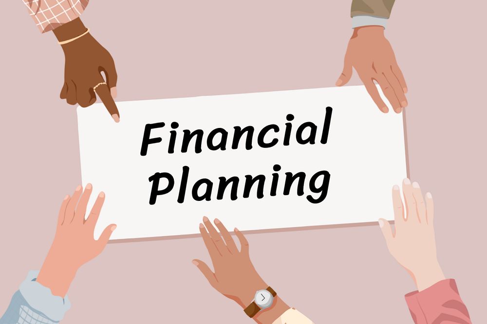 Financial planning, diverse hands editable remix