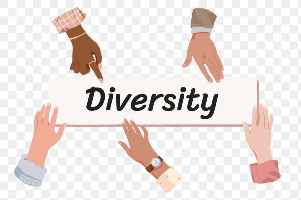 Diversity png, diverse hands editable remix