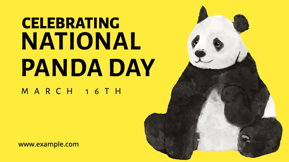 National Panda Day blog banner template, editable text