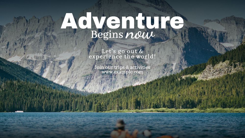 Adventure & travel  blog banner template, editable text