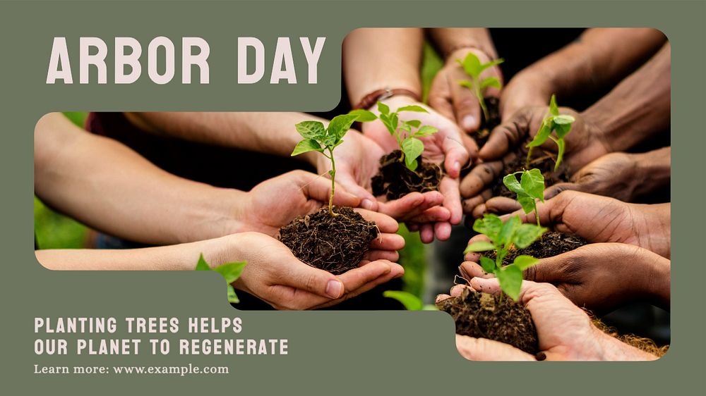 Arbor day blog banner template, editable text