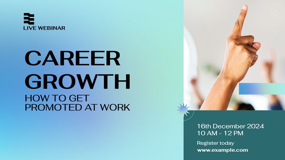 Career growth  blog banner template, editable text