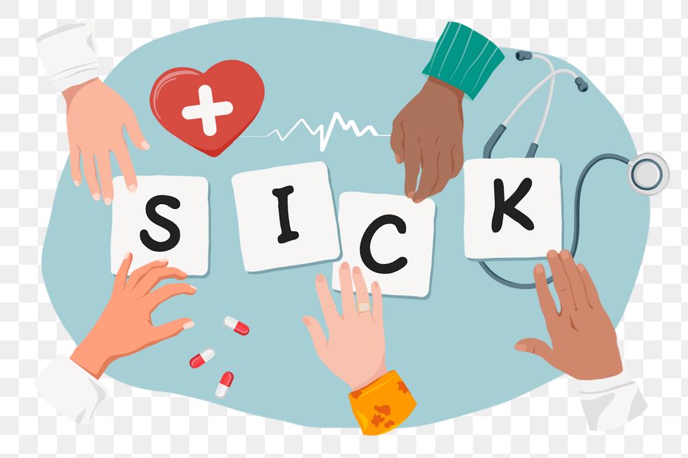 Sick diverse hands png, health & wellness editable remix