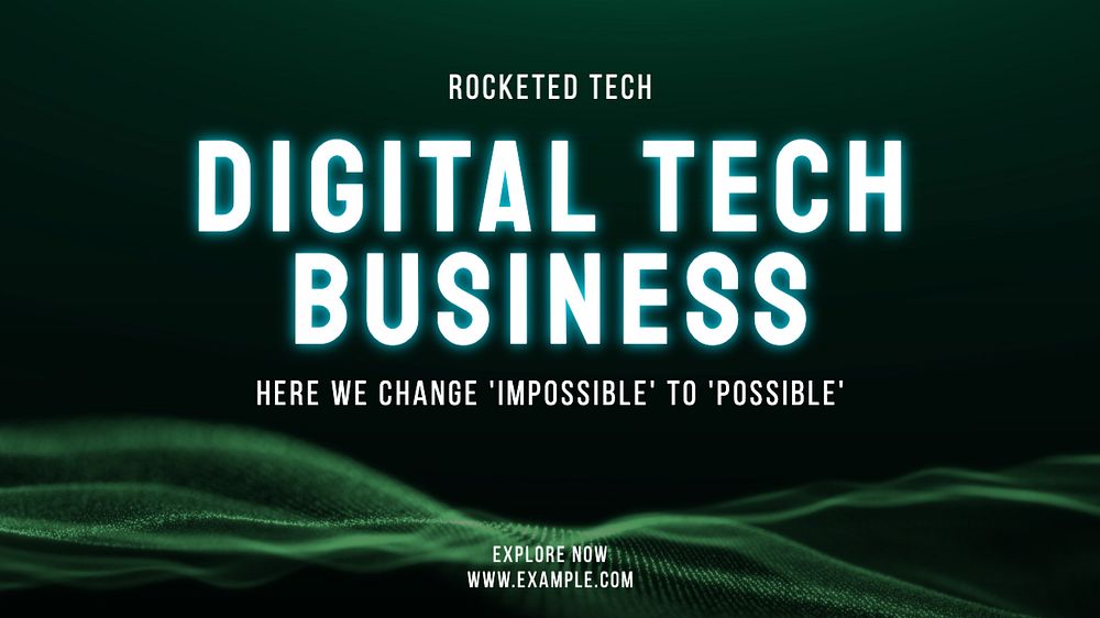 Digital tech business blog banner template, editable text