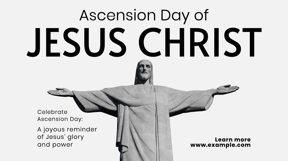 Ascension day blog banner template, editable text