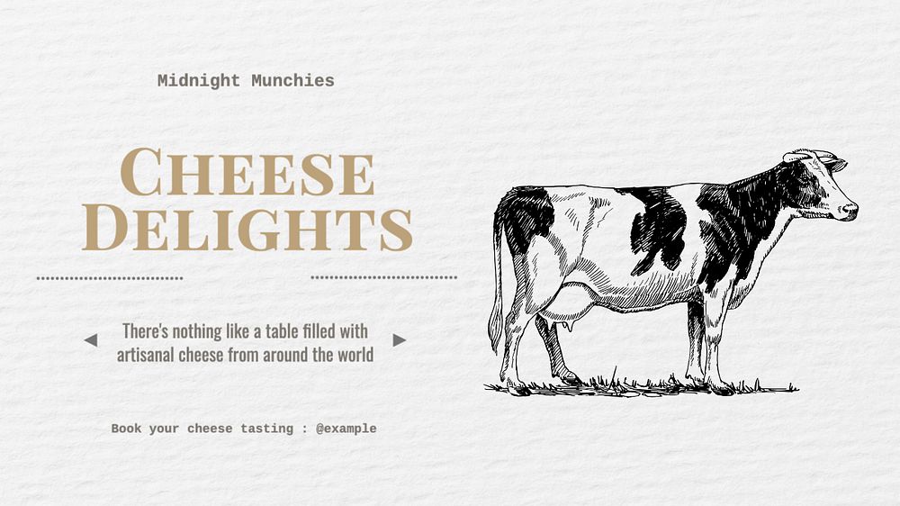 Cheese  blog banner template, editable text