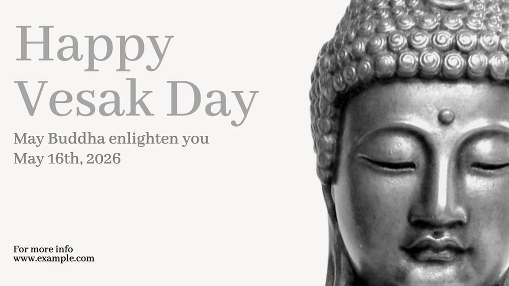 Happy Vesak Day  blog banner template, editable text