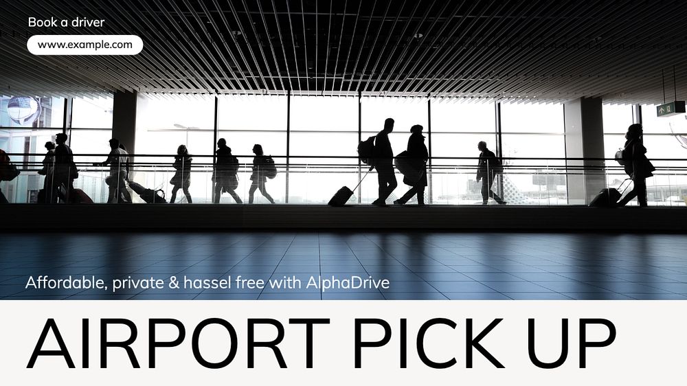 Airport pick up  blog banner template, editable text