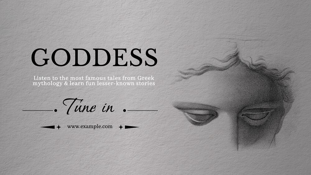 Goddess podcast  blog banner template, editable text