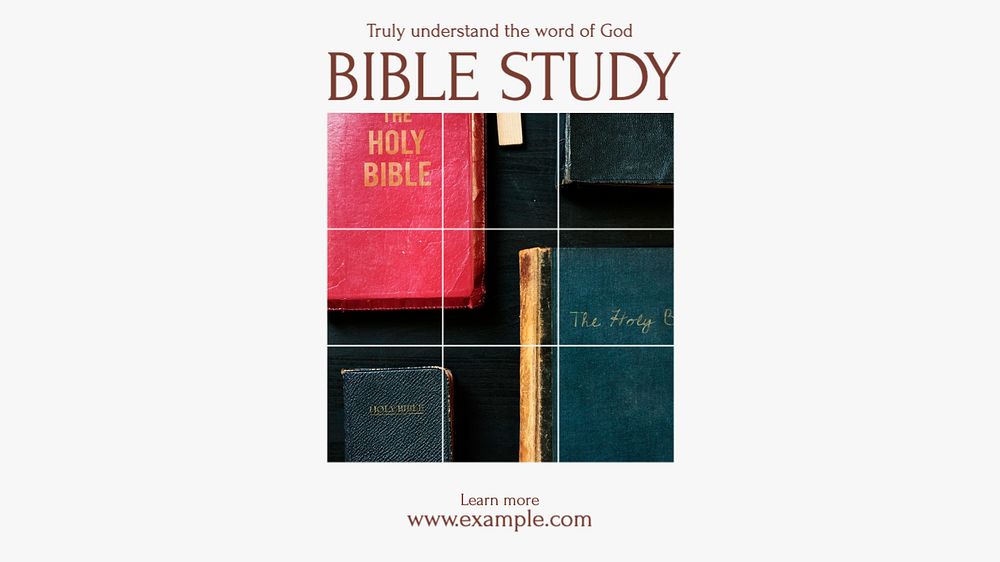 Bible study  blog banner template, editable text