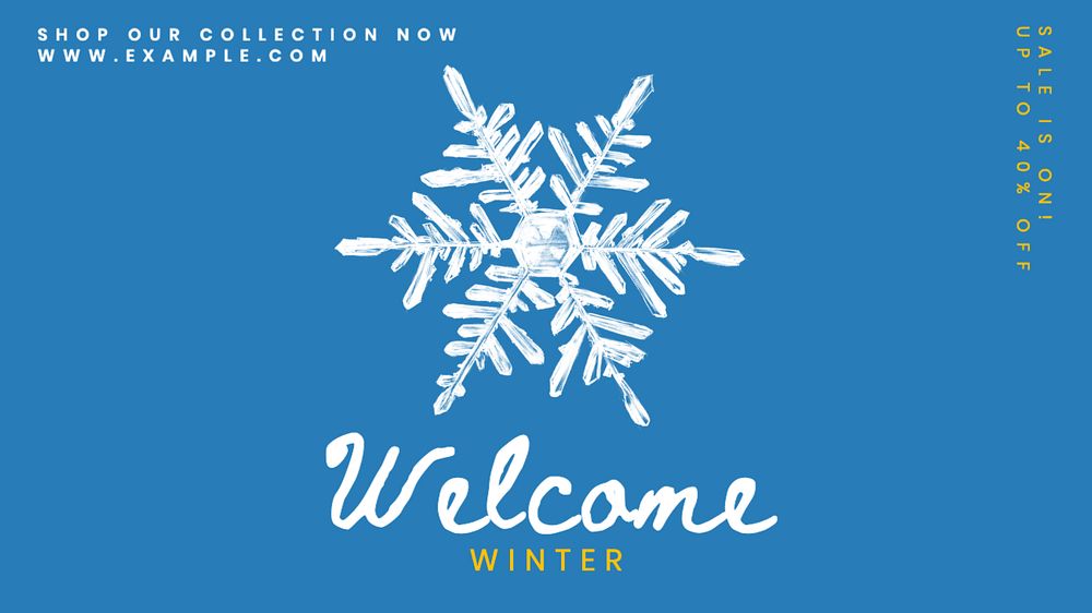 Welcome winter sale blog banner template, editable text