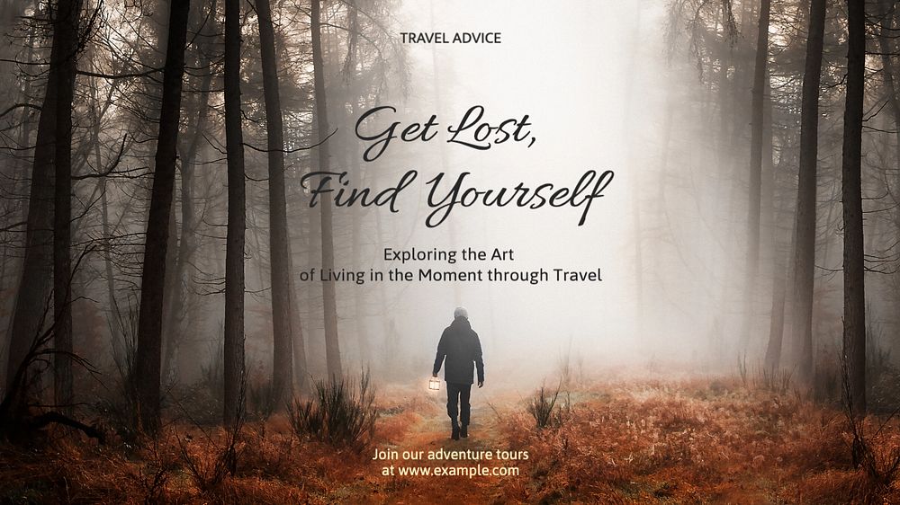 Lose yourself  blog banner template, editable text