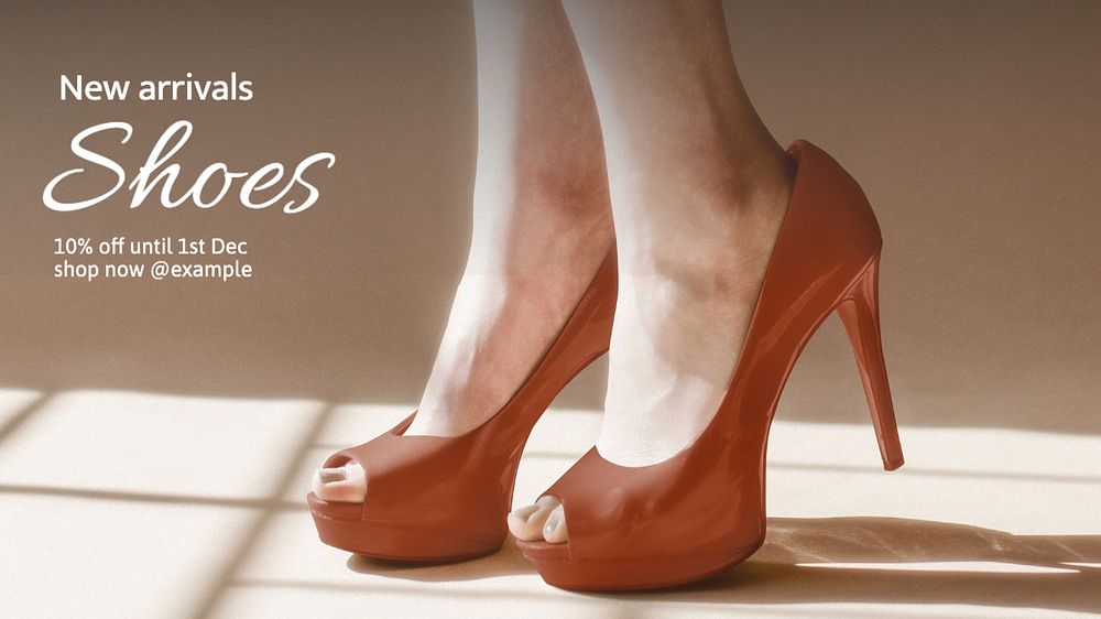 New shoes  blog banner template, editable text