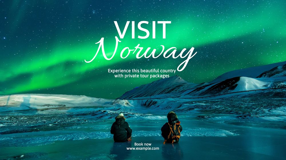 Visit Norway  blog banner template, editable text