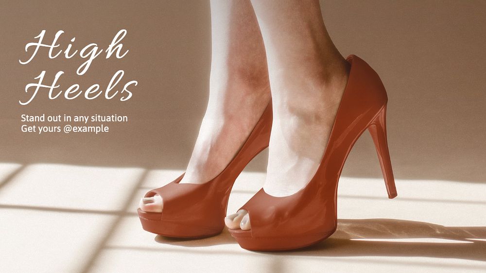 High heels  blog banner template, editable text