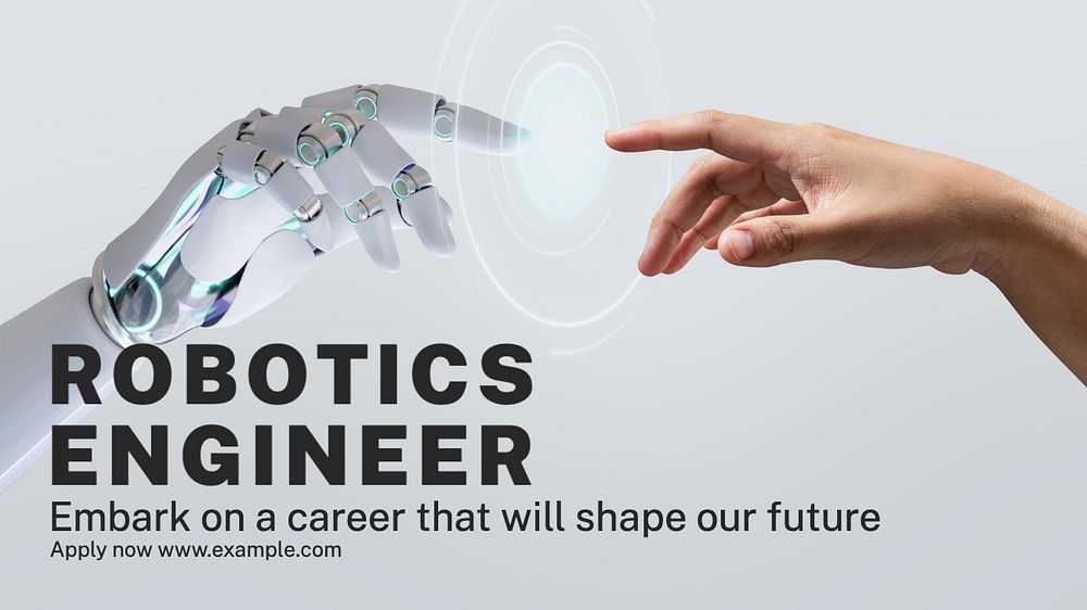 Robotics engineer blog banner template, editable text