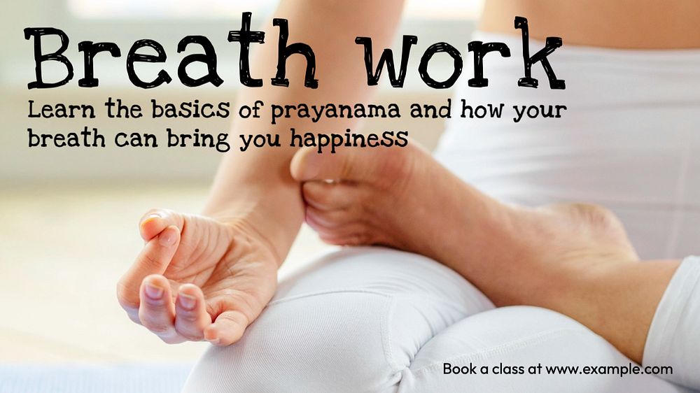 Breathwork exercise  blog banner template, editable text