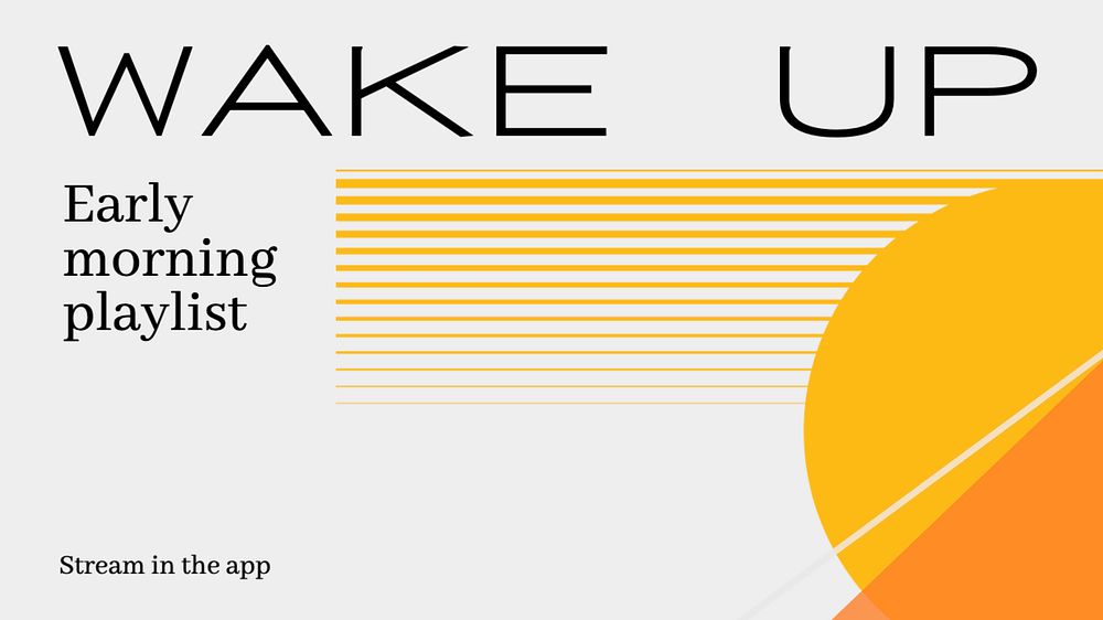 Wake up blog banner template, editable text