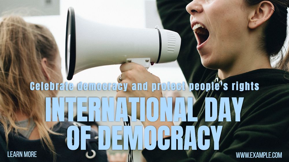 Democracy blog banner template, editable text