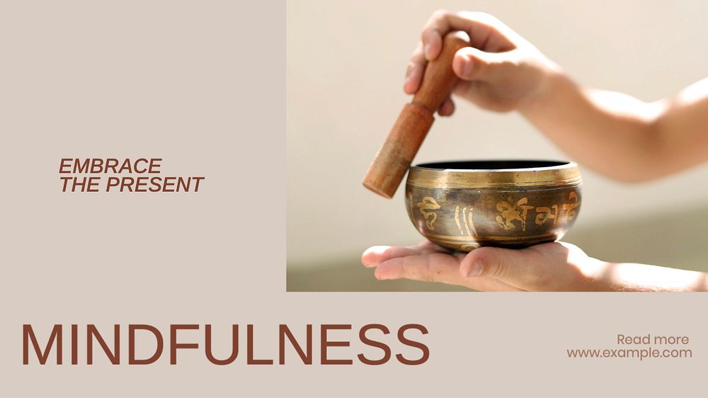 Mindfulness  blog banner template, editable text