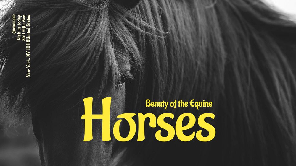 Beauty of horses blog banner template, editable text