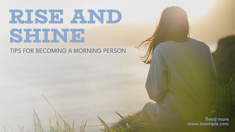 Rise & shine blog blog banner template, editable text