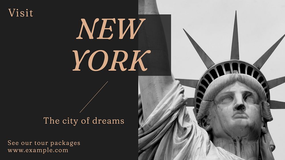 New york  blog banner template, editable text