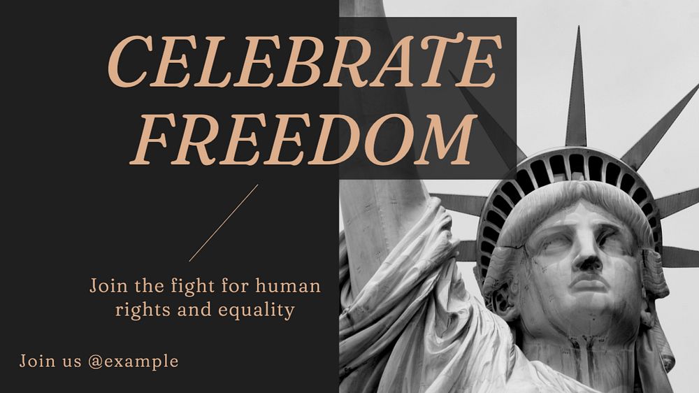 Celebrate freedom  blog banner template, editable text