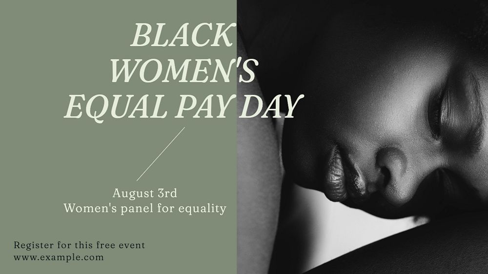 Equal pay day  blog banner template, editable text