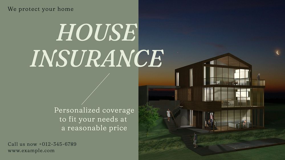 House insurance  blog banner template, editable text