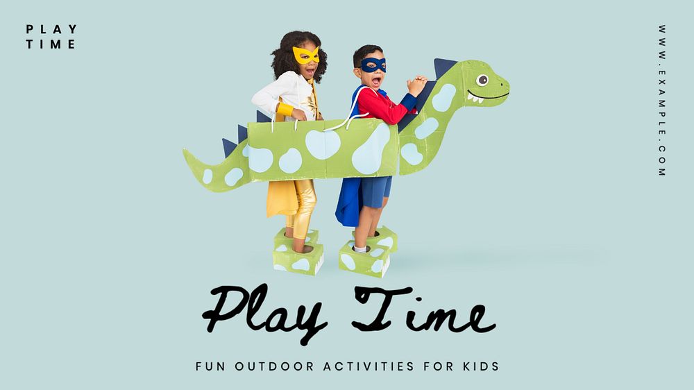 Play time  blog banner template, editable text