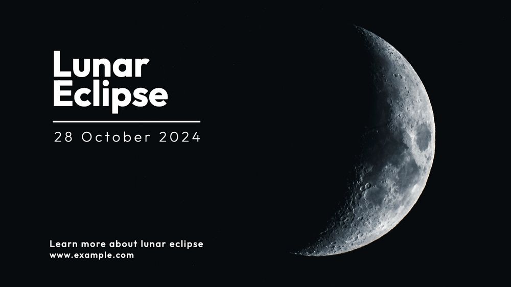 Lunar eclipse blog banner template, editable text