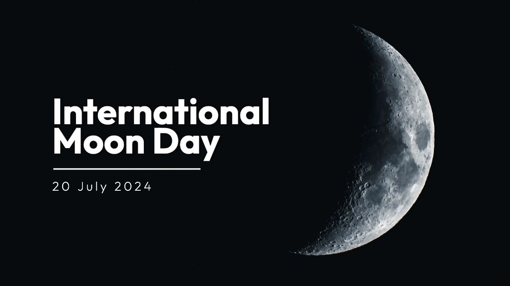 Moon day blog banner template, editable text