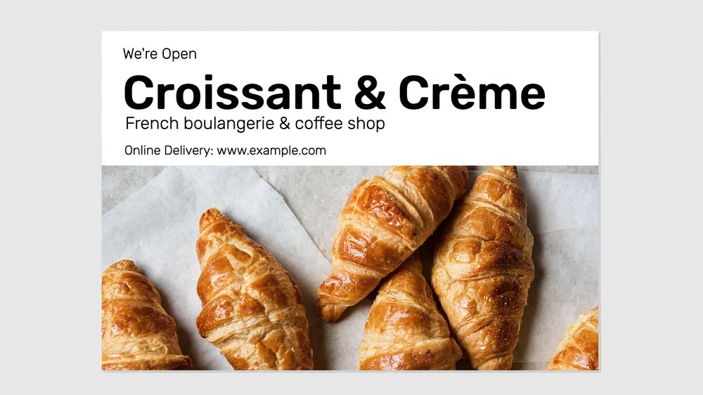 Bakery ads  blog banner template, editable text