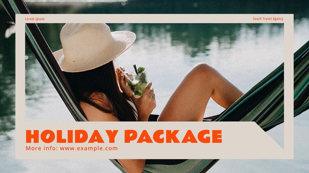 Holiday package  blog banner template, editable text