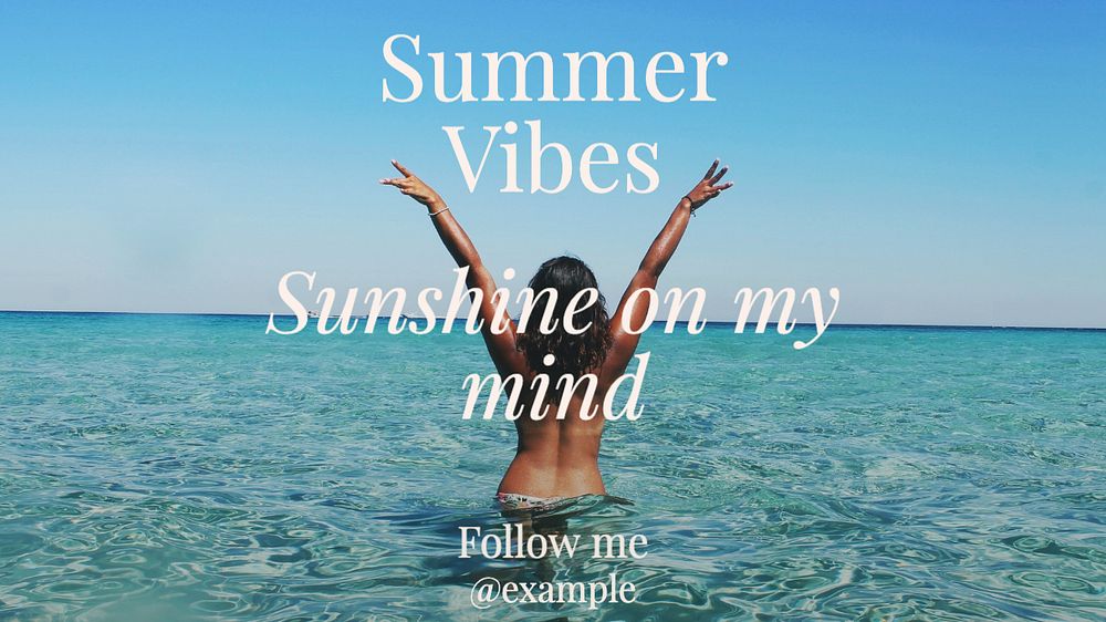 Summer vibes  blog banner template, editable text