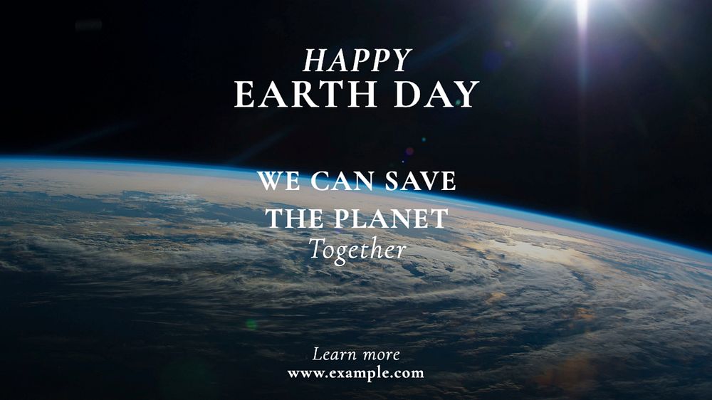 Happy earth day  blog banner template, editable text