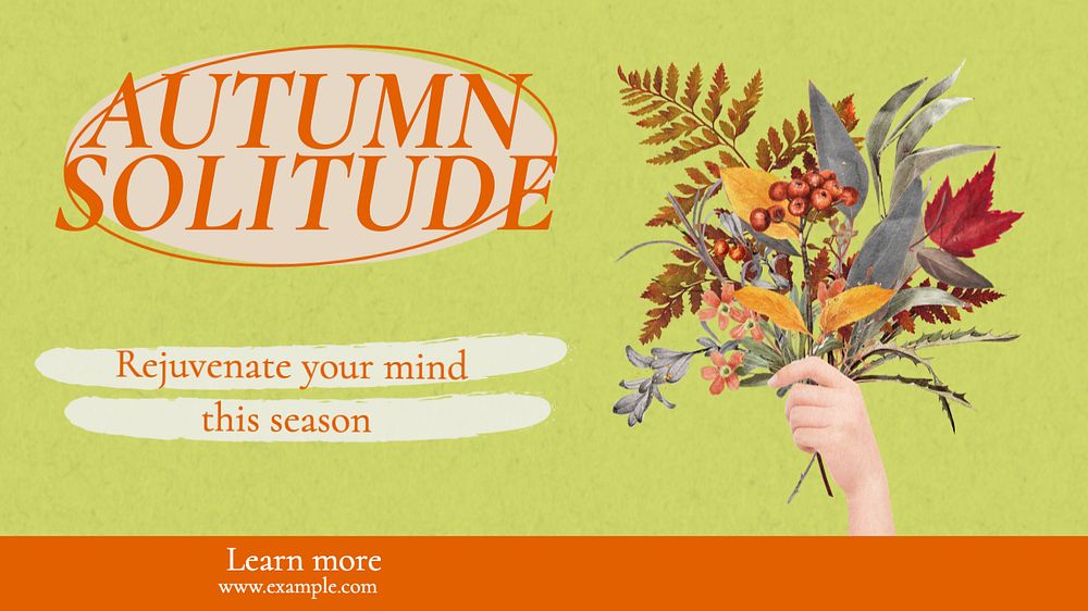 Autumn blog banner template, editable text