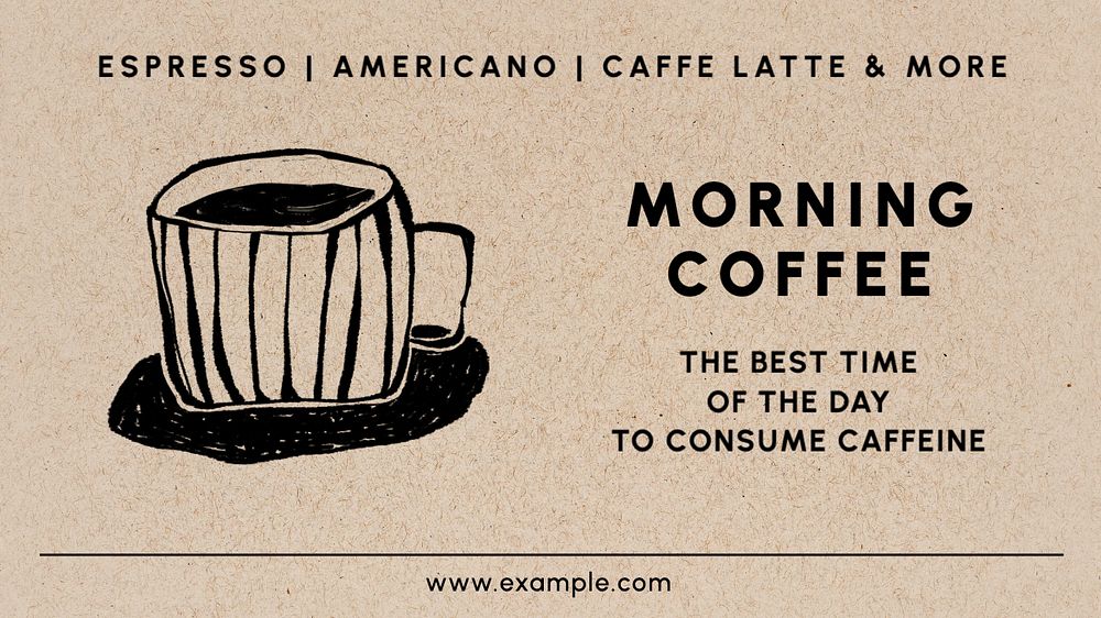 Morning coffee  blog banner template, editable text